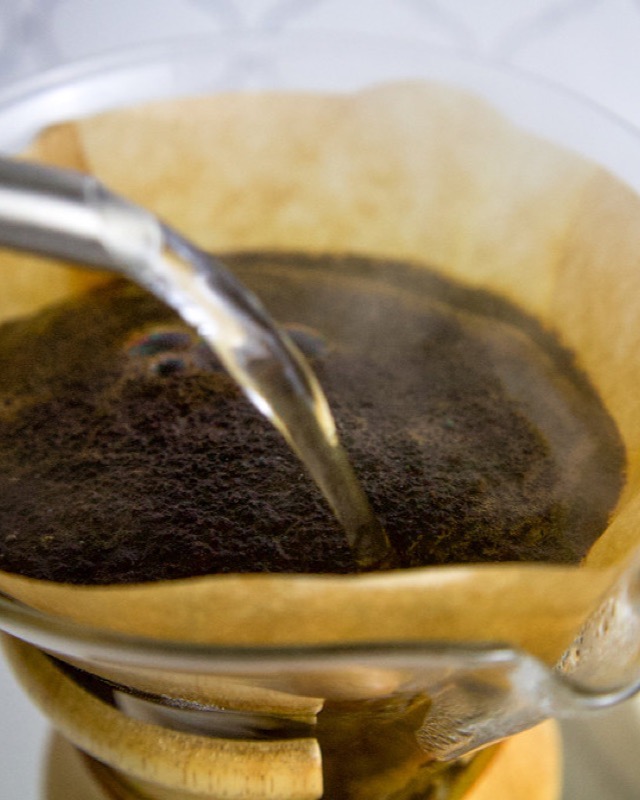 Pour Over Coffee Brewing with a Chemex